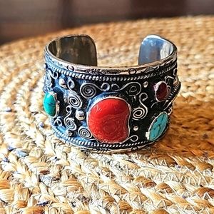 MEXICO NAVAJO silver bracelet with genuine stones